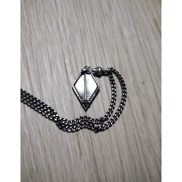 Art Deco - British Morpho Butterfly Wing Sterling Silver Diamond Shap Necklace - Picture 8 of 10